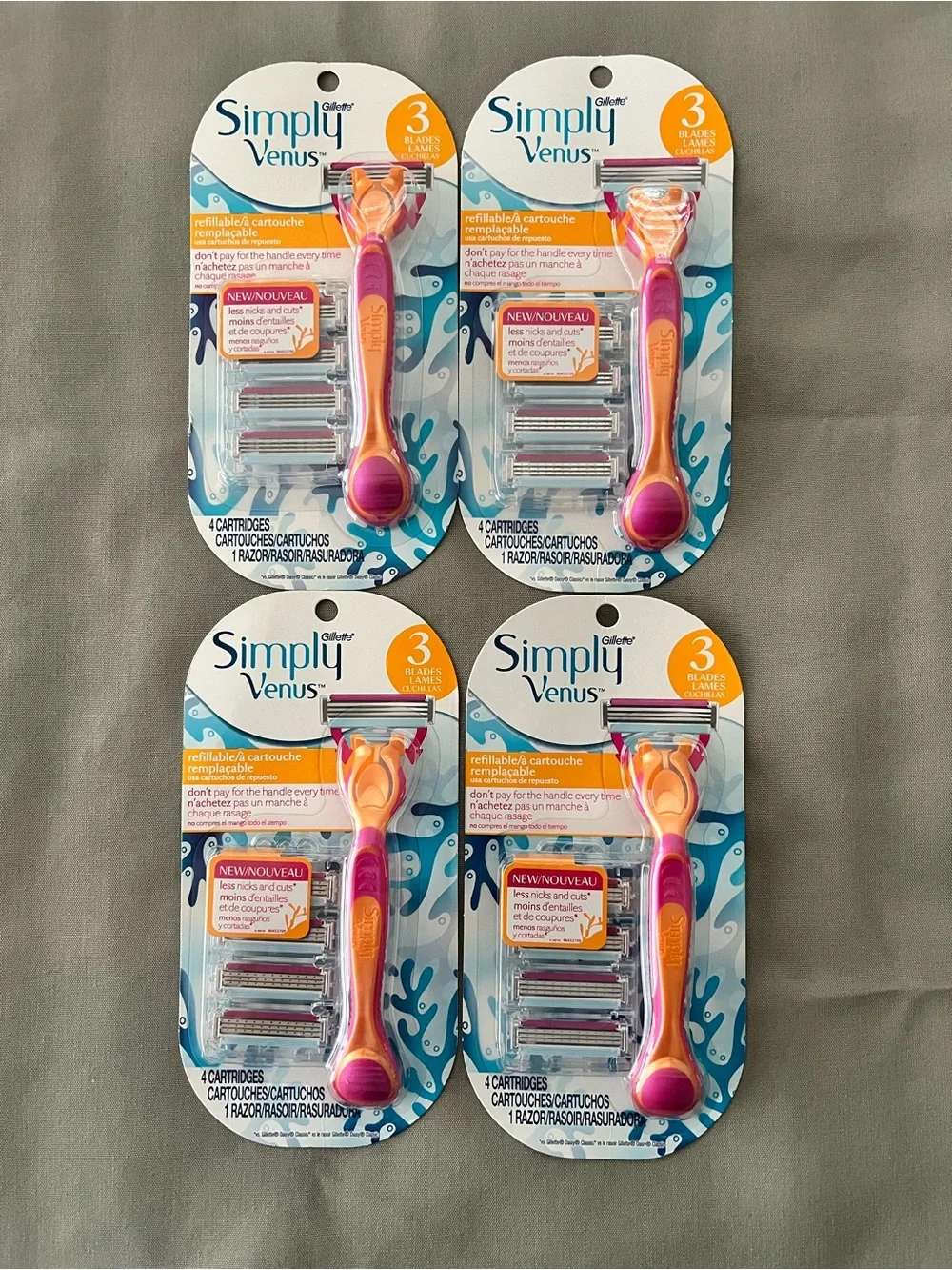 Gillette Simply Venus - Lot of 4 Packs
